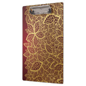 Goldene Blatspitze auf rotem Hintergrund Klemmbrett (Links)