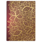 Goldene Blatspitze auf rotem Hintergrund Klemmbrett (Rückseite)