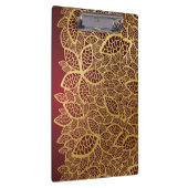 Goldene Blatspitze auf rotem Hintergrund Klemmbrett (Rechts)