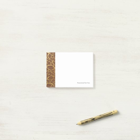 Goldene Blatspitze auf rotem Hintergrund Post-it Klebezettel (Auf Schreibtisch)