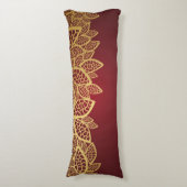 Goldene Blatspitze auf rotem Hintergrund Seitenschläferkissen (Vorderseite Vertikal)