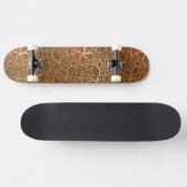 Goldene Blatspitze auf rotem Hintergrund Skateboard (Horizontal)