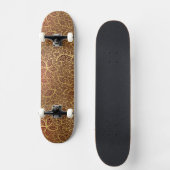 Goldene Blatspitze auf rotem Hintergrund Skateboard (Vorderseite)