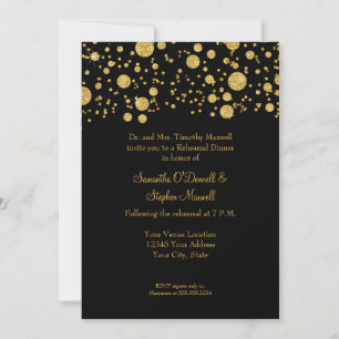 Goldene Blatt Glitter Konfetti Punkte Elegante Gen Einladung