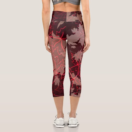 Goldene Blätter 1 Capri Leggings (Rückseite)