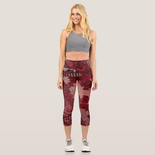 Goldene Blätter 1 Capri Leggings (Vorderseite)