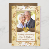 Goldene Blätter, 50. Hochzeitstag Einladung (Vorne/Hinten)