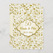 Goldene Blätter 50. Hochzeitstag Einladung (Vorne/Hinten)