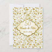 Goldene Blätter 50. Hochzeitstag Einladung (Vorderseite)