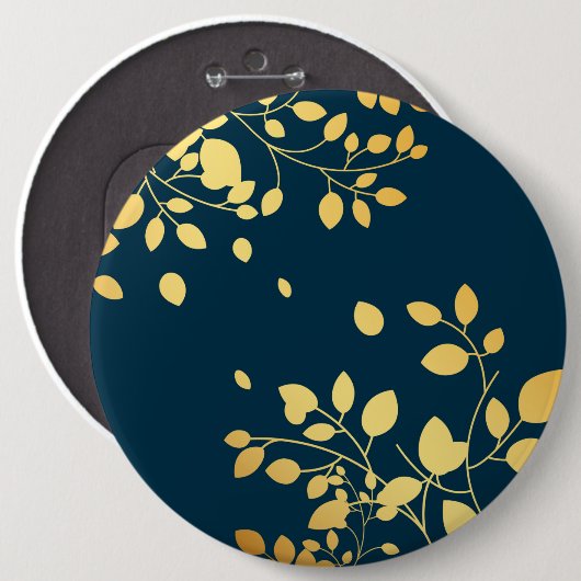 Goldene Blätter 8 Button (Vorne & Hinten)