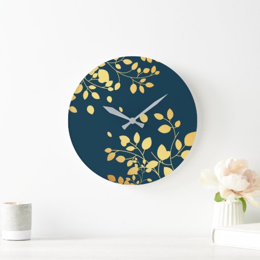 Goldene Blätter 8 Große Wanduhr (Zuhause)