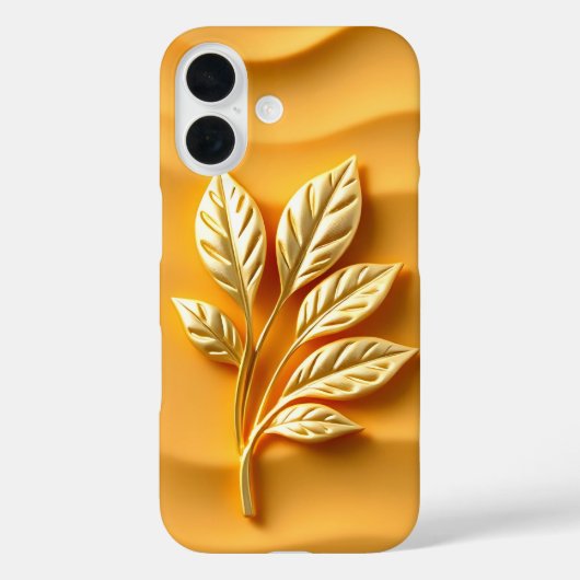 Goldene Blätter auf Ochre Case-Mate iPhone Case (Rückseite)
