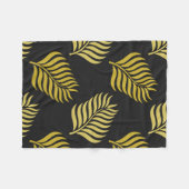 Goldene Blätter auf schwarzer Decke. Fleecedecke (Vorderseite (Horizontal))