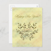 Goldene Blätter auf Zweigen Feiertagspostkarte (Vorne/Hinten)