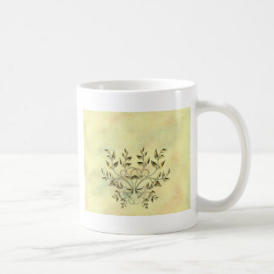 Goldene Blätter auf Zweigen Kaffeetasse