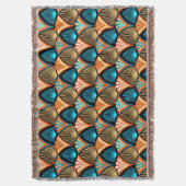 Goldene Blätter aus geometrischen Palmen im Art Dé Decke (Vorderseite Vertikal)