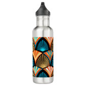 Goldene Blätter aus geometrischen Palmen im Art Dé Edelstahlflasche (Rechts)