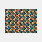 Goldene Blätter aus geometrischen Palmen im Art Dé Fleecedecke (Vorderseite (Horizontal))