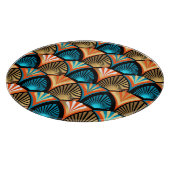 Goldene Blätter aus geometrischen Palmen im Art Dé Schneidebrett (Ecke)