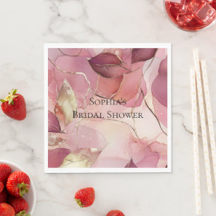 Goldene Blätter Burgunder-Rosa Pink Serviette