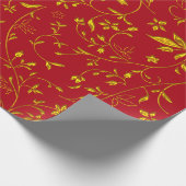 Goldene Blätter Damaskus Geschenkpapier (Ecke)