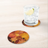 GOLDENE BLÄTTER DER AUTUMN RUNDER PAPPUNTERSETZER (Vor Ort)