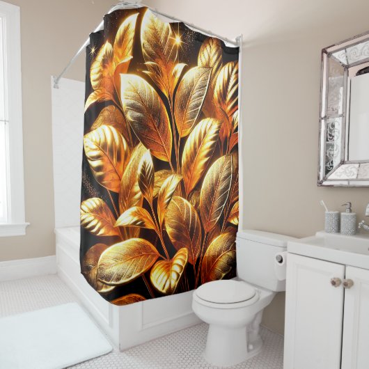 Goldene Blätter Duschvorhang (Beispiel)