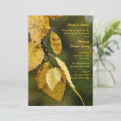 Goldene Blätter Einladung (Stehend Vorderseite)