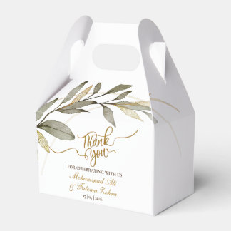 Goldene Blätter Eleganz Muslimische Hochzeit Geschenkschachtel