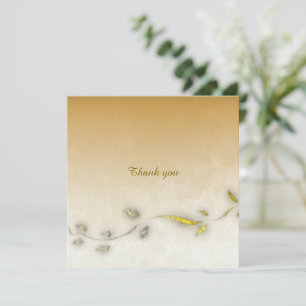 Goldene Blätter falteten Dankeskarten Dankeskarte