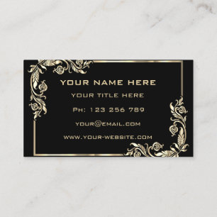 Goldene Blätter Frame Gold Text Black Beruflich - Visitenkarte