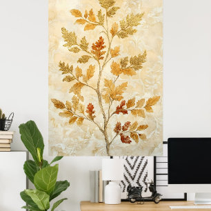 goldene Blätter, gemischt mit wärmeren Tönen Poster