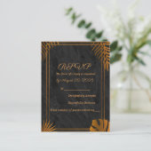 Goldene Blätter Geometric Frame Tropical Wedding R Postkarte (Stehend Vorderseite)