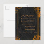 Goldene Blätter Geometric Frame Tropical Wedding R Postkarte (Vorne/Hinten)