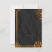 Goldene Blätter Geometric Frame Tropical Wedding R RSVP Karte (Rückseite)