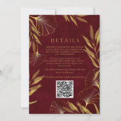 Goldene Blätter / Goldene und Burgunder Einladung (Rückseite)