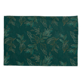 Goldene Blätter Handgezeichnete Linie Art Kissenbezug