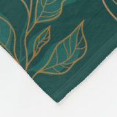 Goldene Blätter Handgezeichnete Linie Kunst, Dicht Fleecedecke (Ecke)