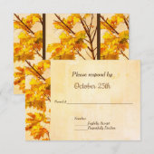 Goldene Blätter Hochzeit im Herbst Party Einladung (Vorne/Hinten)