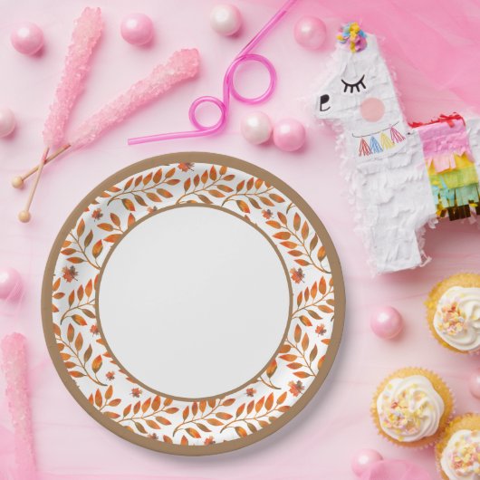 Goldene Blätter im Herbst botanisch Pappteller (Party)