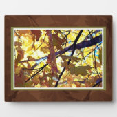 Goldene Blätter im Herbst Plaque Fotoplatte (Vorderseite)