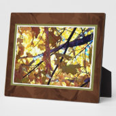 Goldene Blätter im Herbst Plaque Fotoplatte (Seite)