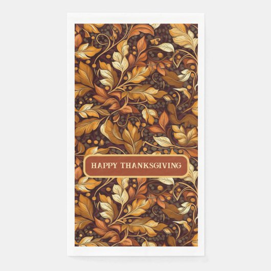 Goldene Blätter individuell anpassbar Serviette (Vorderseite)