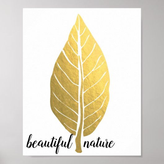 Goldene Blätter Liebe Art Paint Poster (Vorne)
