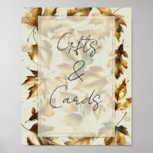 Goldene Blätter Mandel Beige Geschenke & Karten Ti Poster