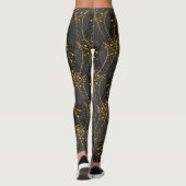 Goldene Blätter Muster Leggings (Rückseite)