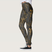 Goldene Blätter Muster Leggings (Links)