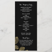 Goldene Blätter Schwarzes Herbst-Hochzeitsprogramm Programm (Rückseite)