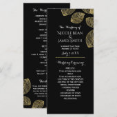 Goldene Blätter Schwarzes Herbst-Hochzeitsprogramm Programm (Vorne/Hinten)
