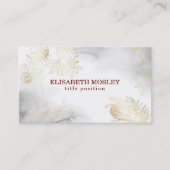 Goldene Blätter und Blume Visitenkarte (Vorderseite)